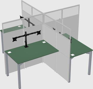 Quad office cubicles