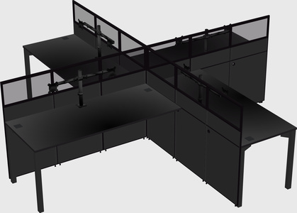 Quad office cubicles