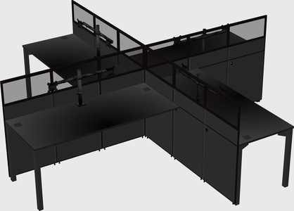 Quad office cubicles