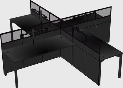 Quad office cubicles