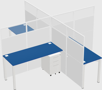 Bureaux à quatre cabines