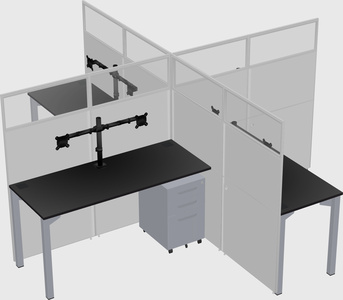 Quad office cubicles