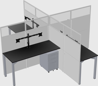 Quad office cubicles