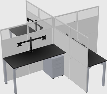 Quad office cubicles