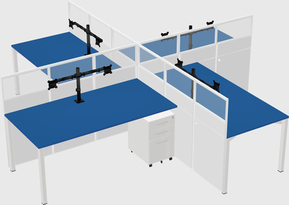 Quad office cubicles