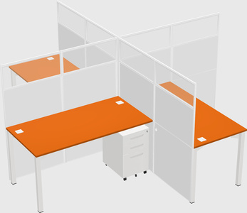 Quad office cubicles