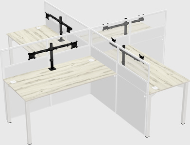 Quad office cubicles