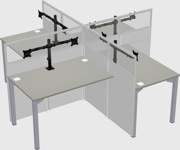 Quad office cubicles