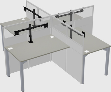 Quad office cubicles