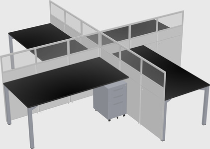 Quad office cubicles
