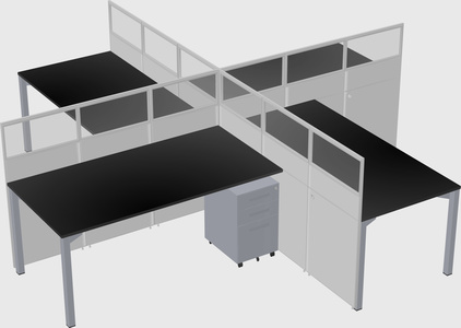 Quad office cubicles
