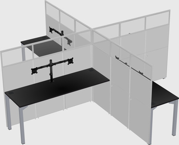 Quad office cubicles