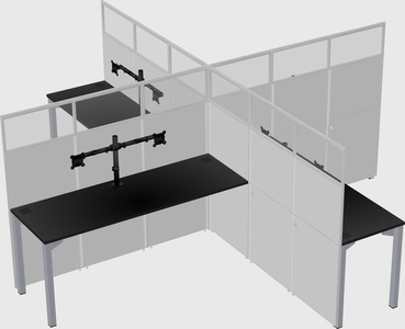 Quad office cubicles