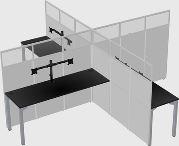 Quad office cubicles