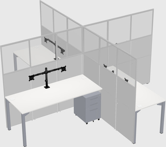 Quad office cubicles