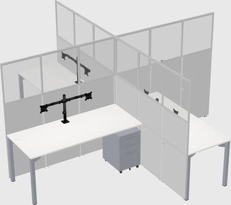 Quad office cubicles