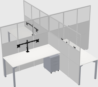 Quad office cubicles
