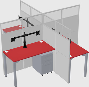 Quad office cubicles