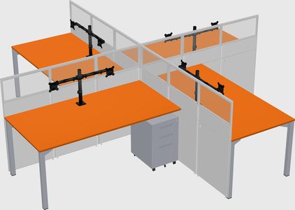 Quad office cubicles