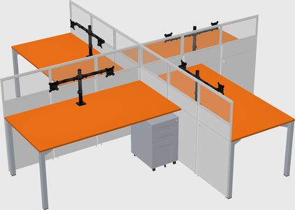 Quad office cubicles