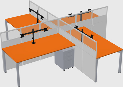 Quad office cubicles