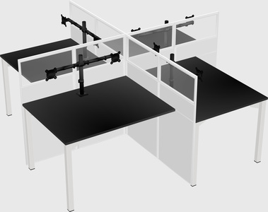 Quad office cubicles