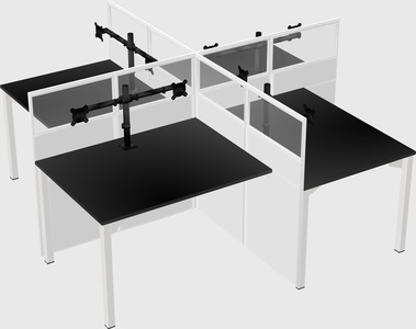 Quad office cubicles