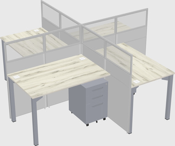 Quad office cubicles