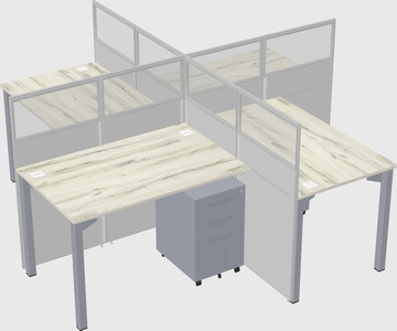 Quad office cubicles