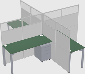 Quad office cubicles