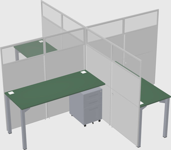 Quad office cubicles