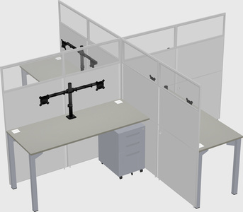 Quad office cubicles