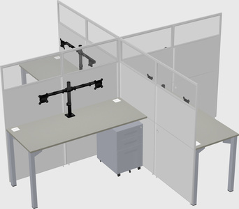 Quad office cubicles