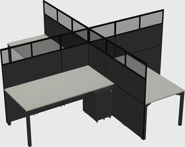 Quad office cubicles