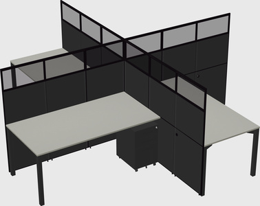 Quad office cubicles