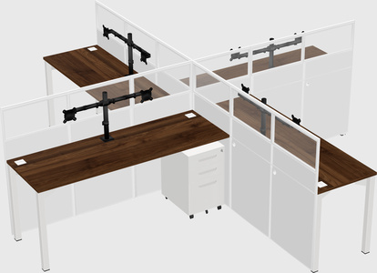 Quad office cubicles
