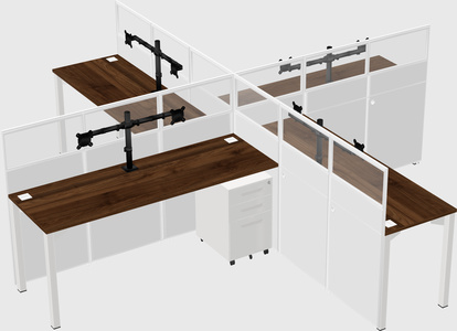 Quad office cubicles