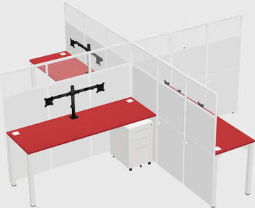 Quad office cubicles