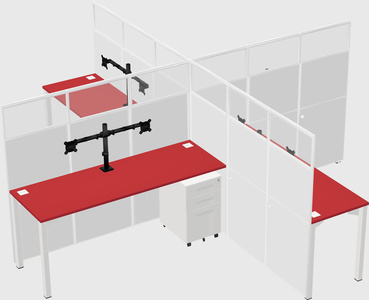Quad office cubicles