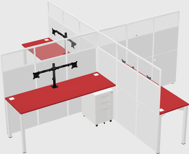 Quad office cubicles