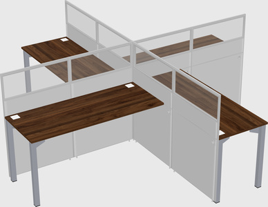 Bureaux à quatre cabines