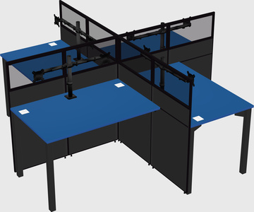 Quad office cubicles