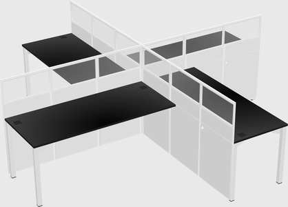 Quad office cubicles