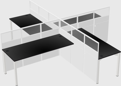 Quad office cubicles