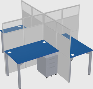 Quad office cubicles