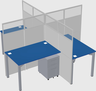 Quad office cubicles