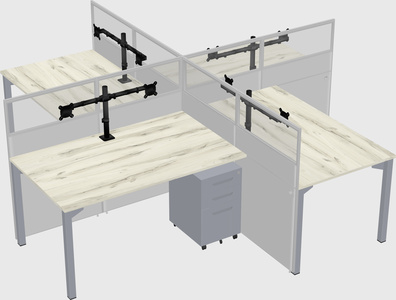 Quad office cubicles