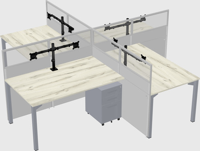 Quad office cubicles