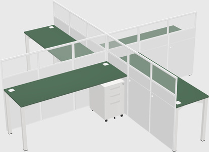 Quad office cubicles
