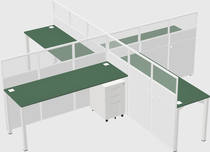 Quad office cubicles